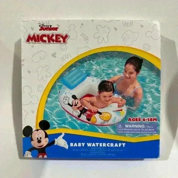 DISNEY MICKEY Unisex Bestway Baby Watercraft Float 6-18 Months White Red - Picture 1 of 8